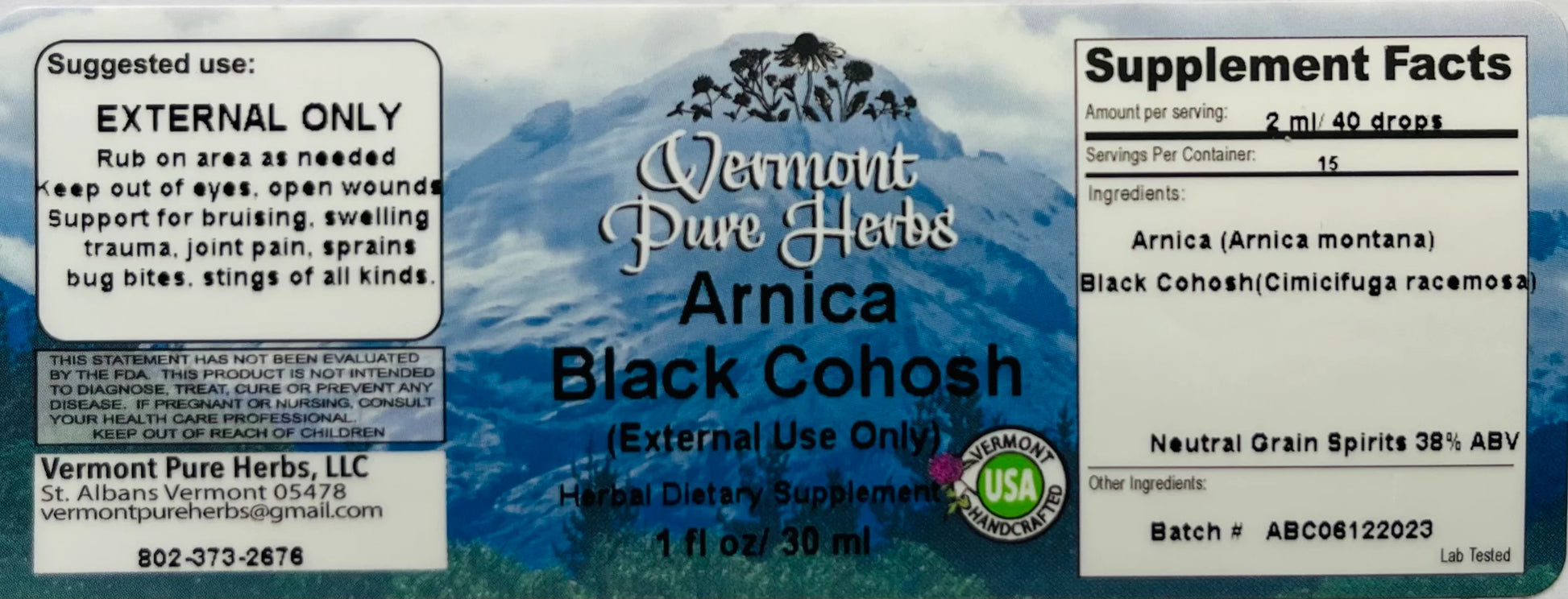 Arnica-Black Cohosh by Vermont Pure Herbs