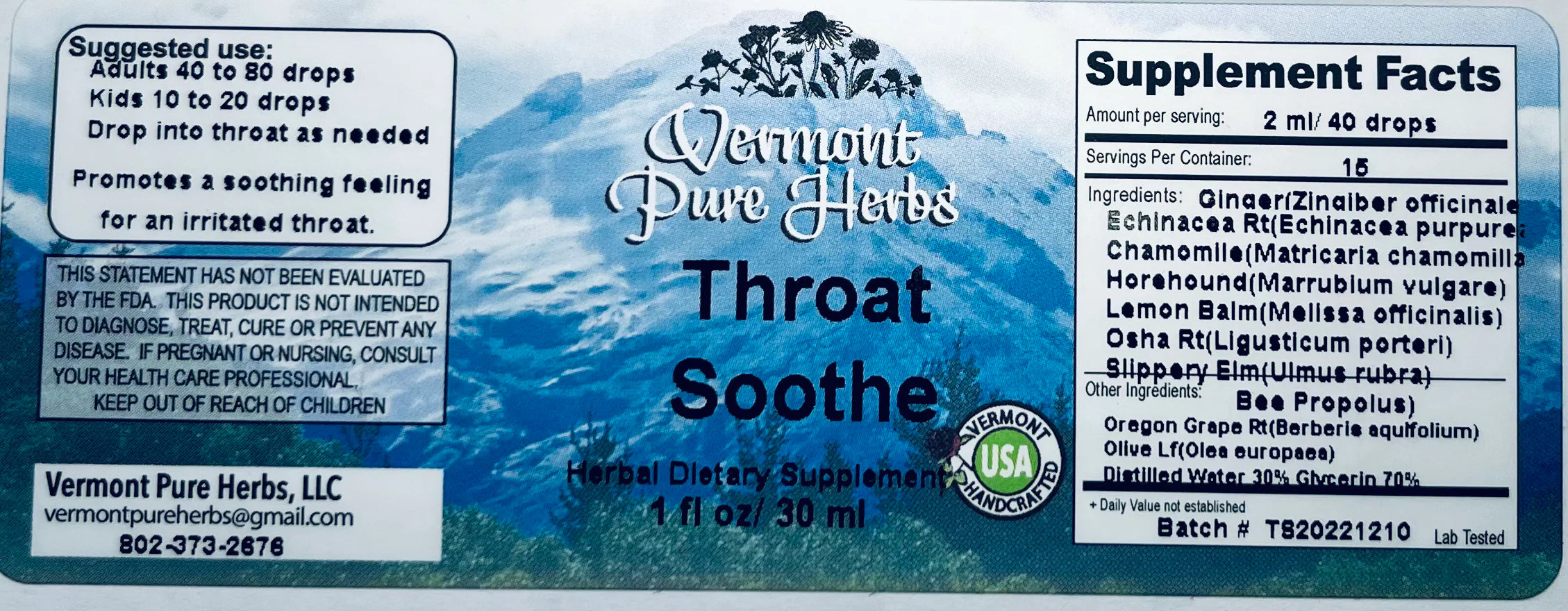 Throat Soothe by Vermont Pure Herbs