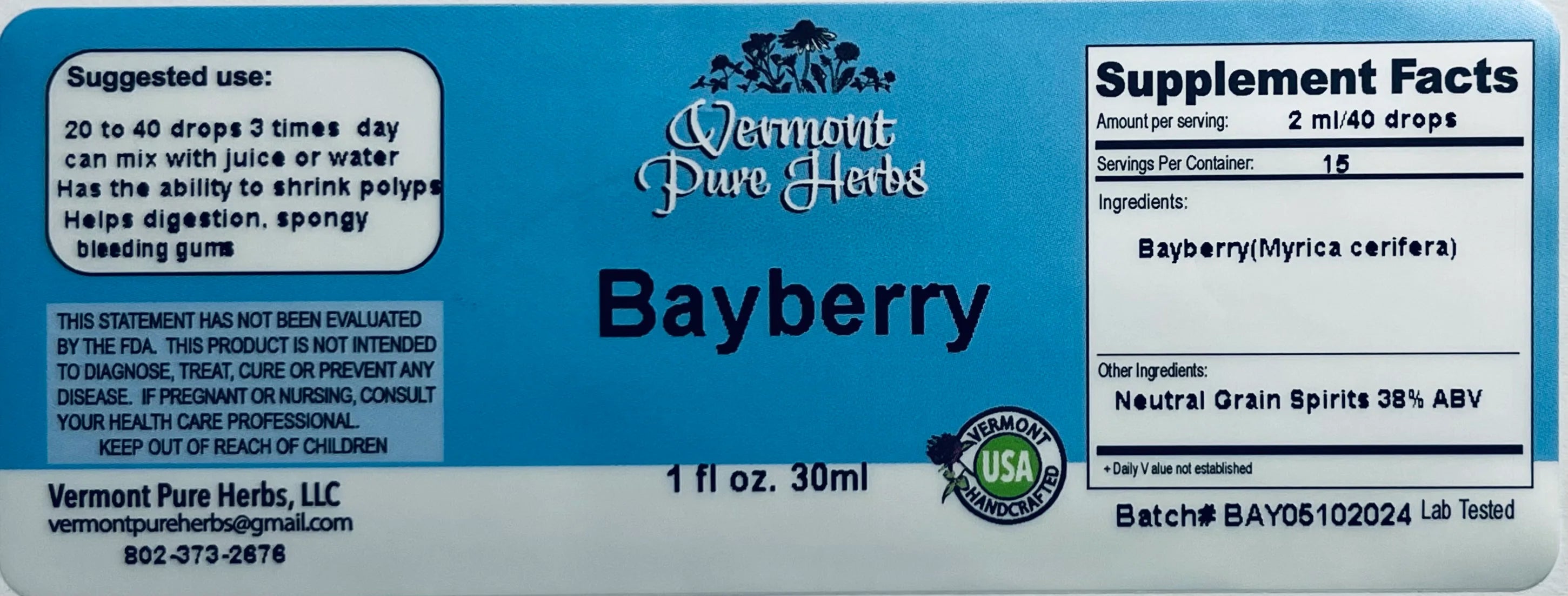 Bayberry by Vermont Pure Herbs