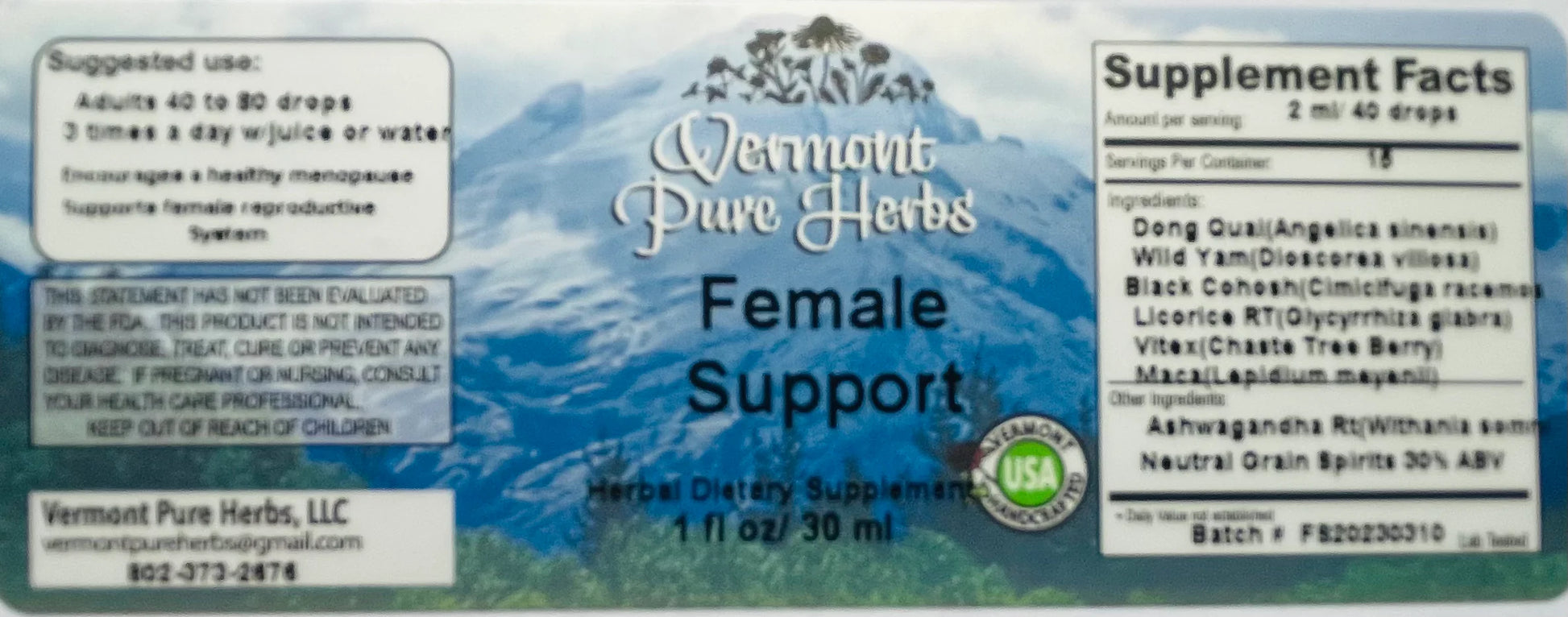 Female Support by Vermont Pure Herbs