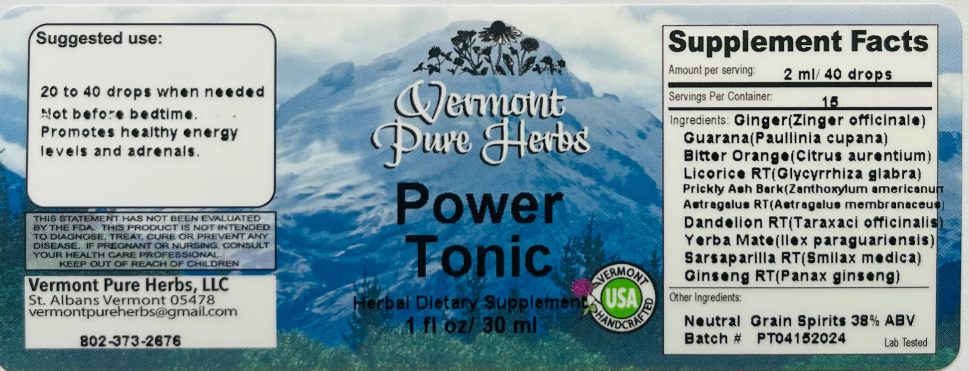 Power Tonic by Vermont Pure Herbs