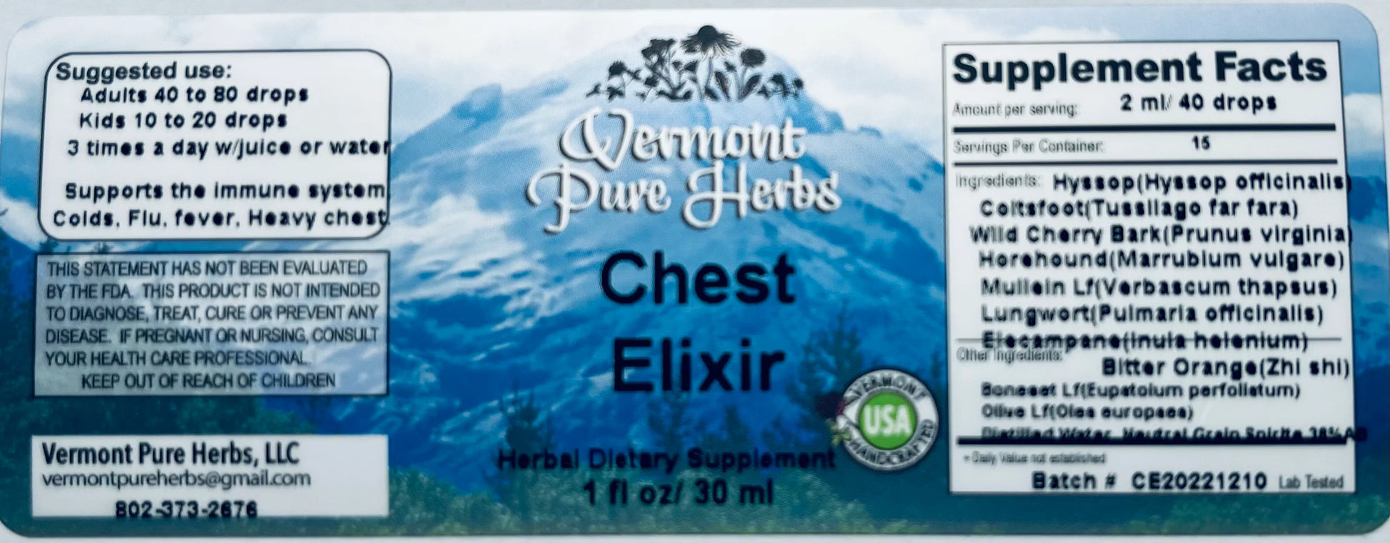 Chest Elixir by Vermont Pure Herbs