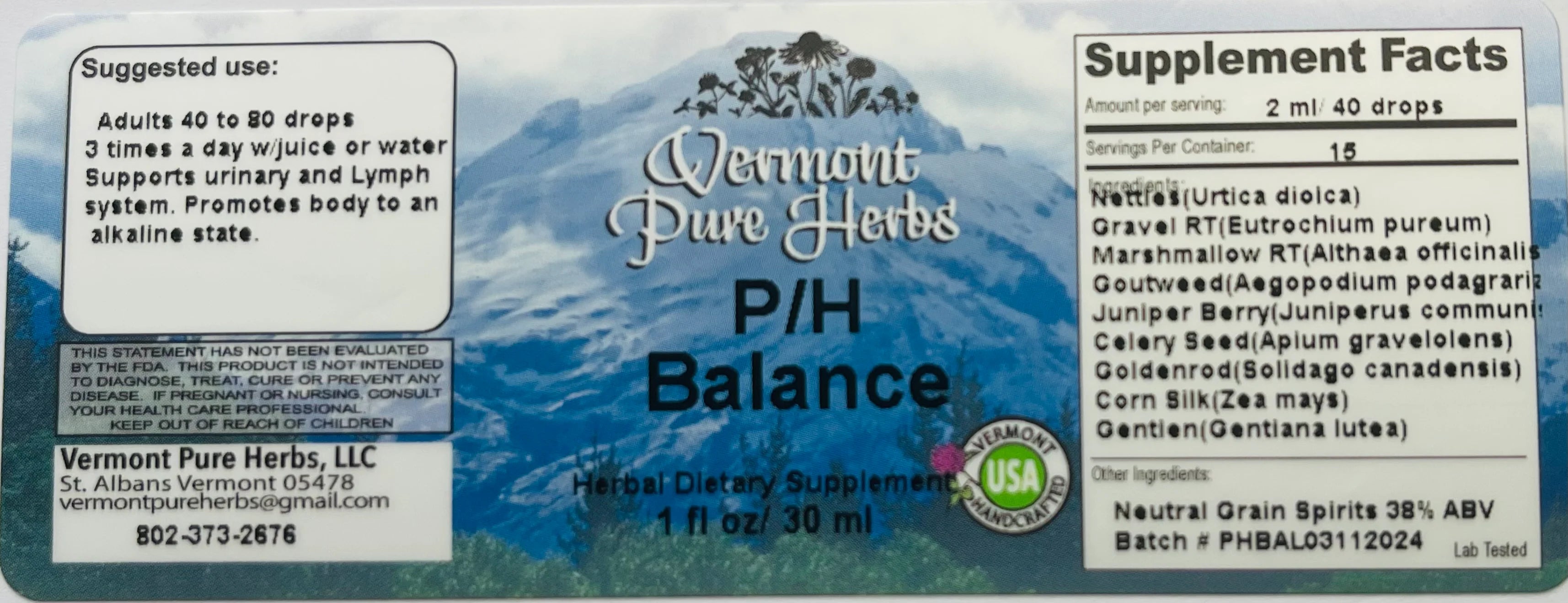 P/H Balance by Vermont Pure Herbs