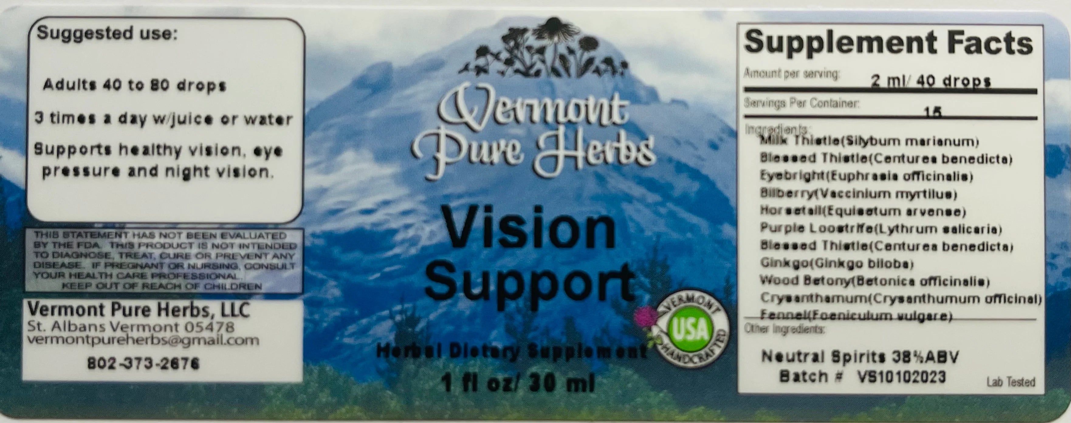 Vision Support by Vermont Pure Herbs