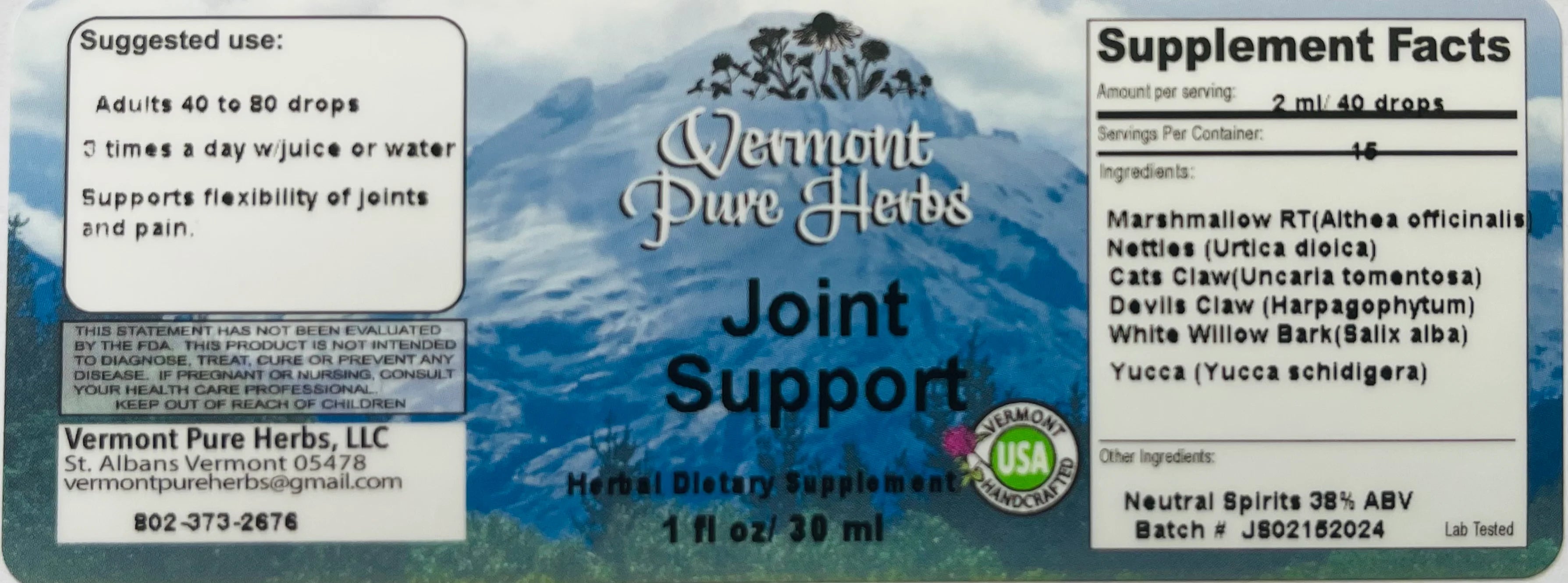 Joint Support by Vermont Pure Herbs