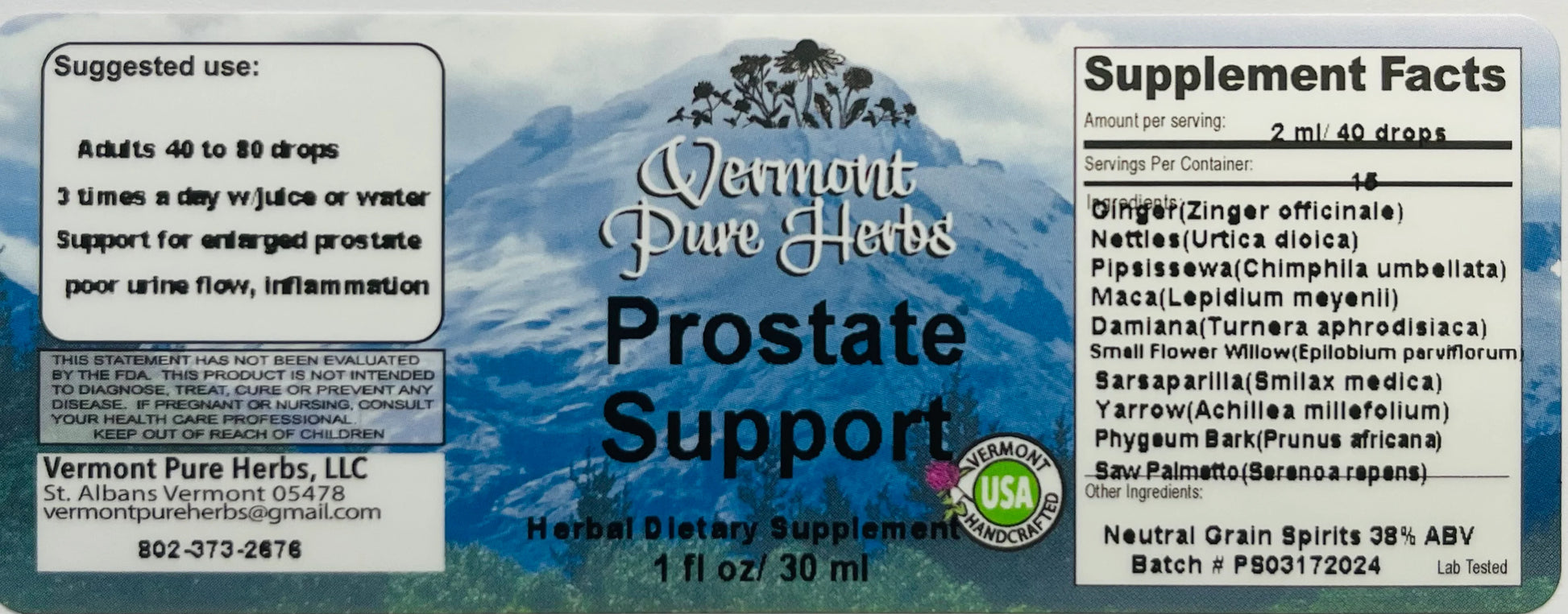 Prostate Support by Vermont Pure Herbs
