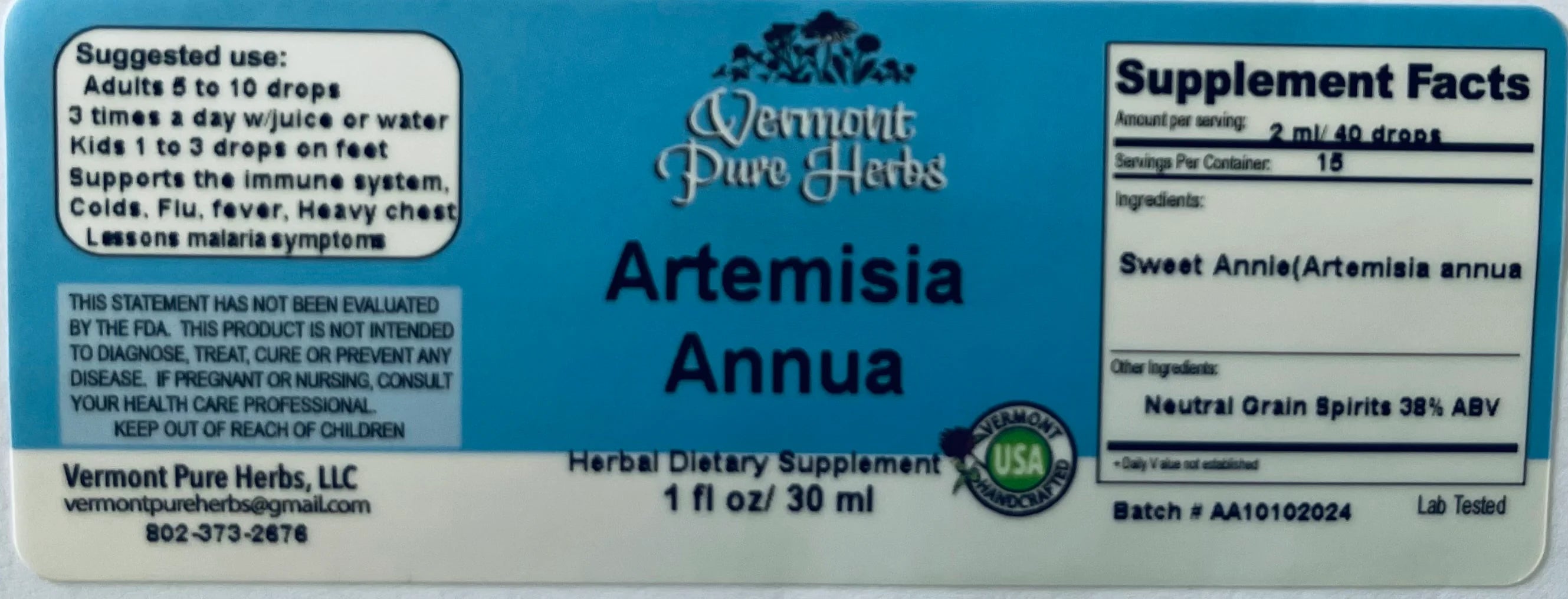 Artemisia Annua (Sweet Wormwood) by Vermont Pure Herbs