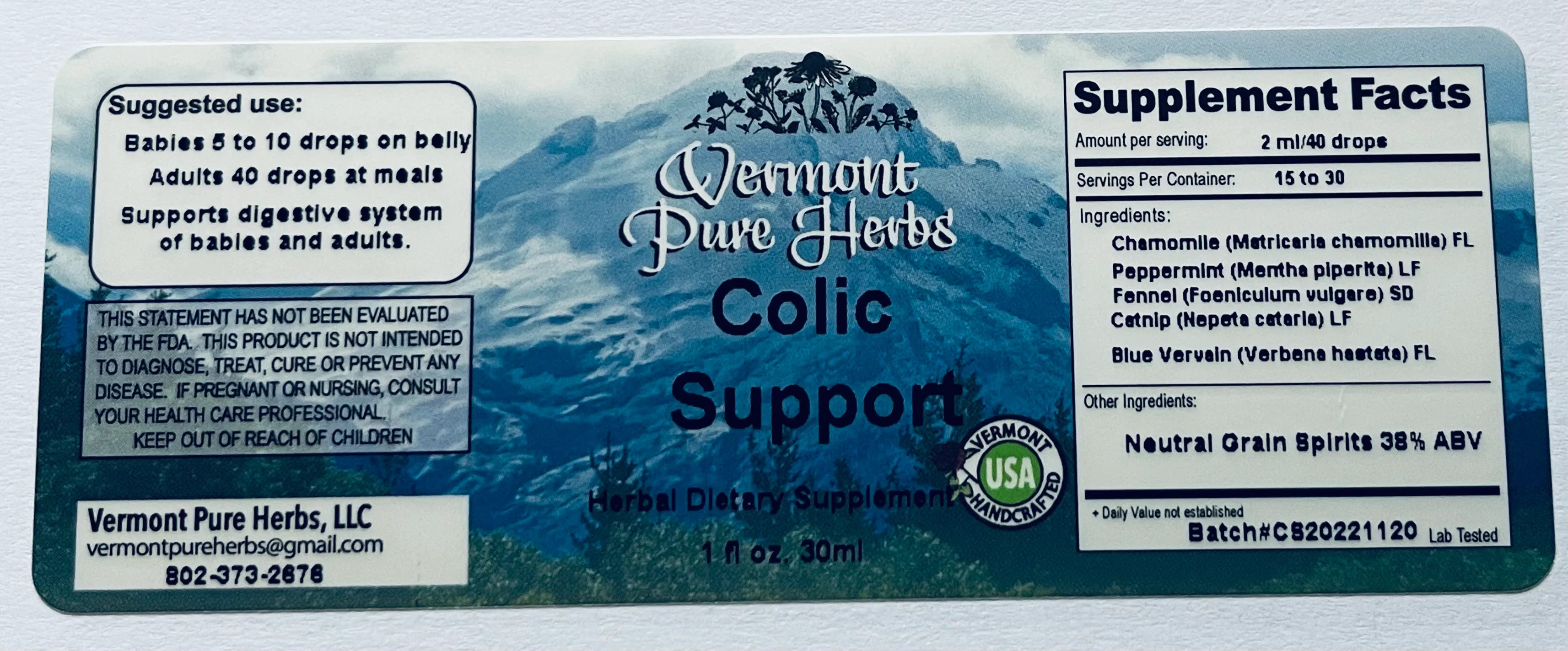 Colic Support by Vermont Pure Herbs