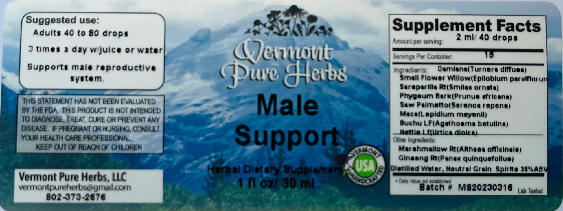 Male Support by Vermont Pure Herbs