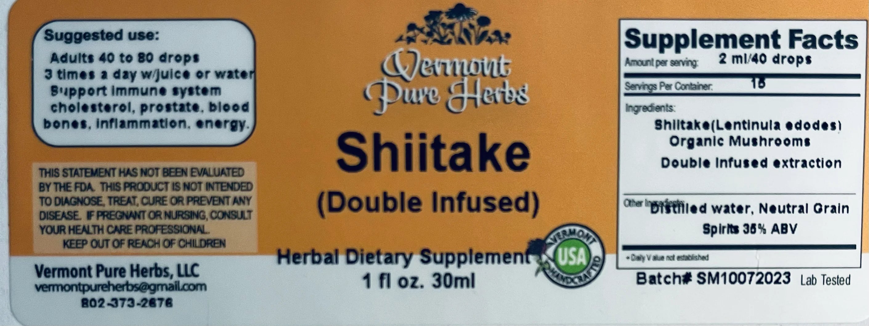 Shiitake (Double Infused) by Vermont Pure Herbs