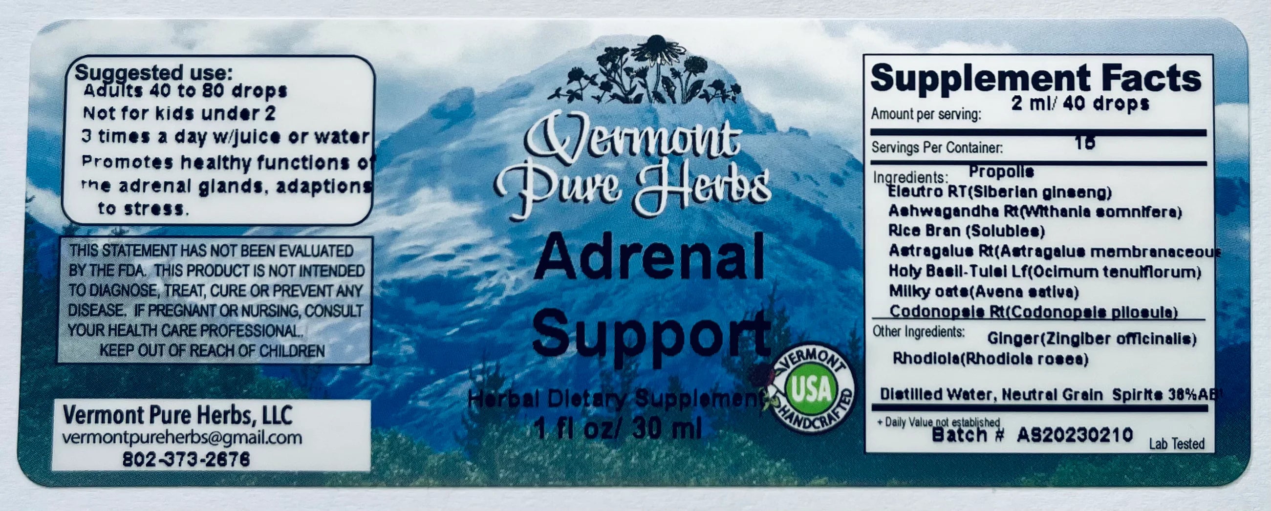 Adrenal Support by Vermont Pure Herbs