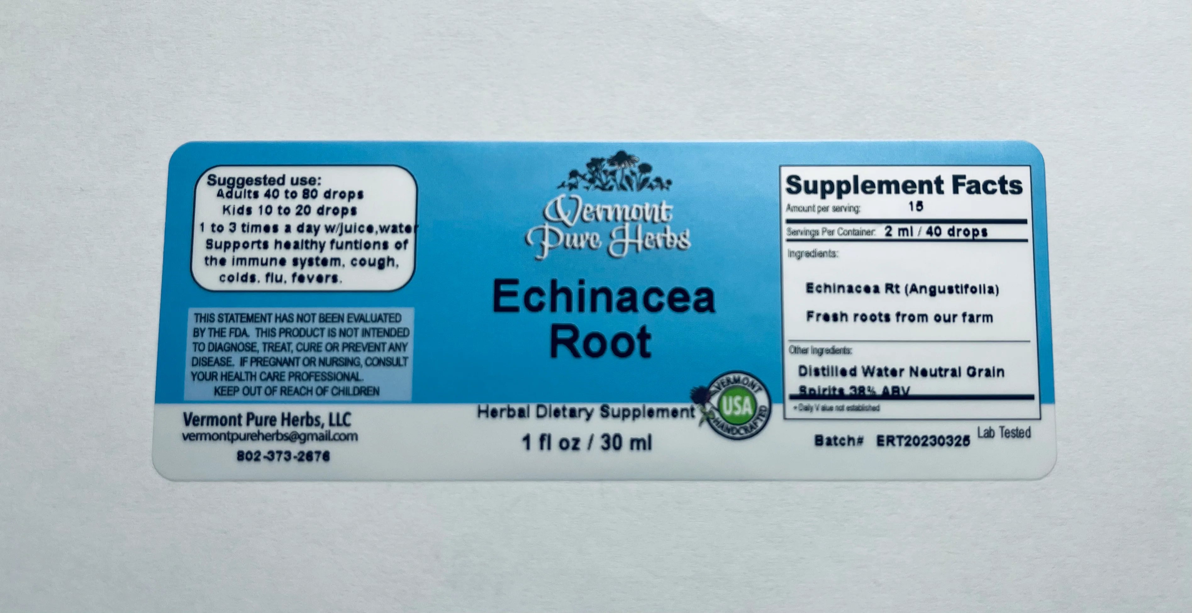 Echinacea Root by Vermont Pure Herbs