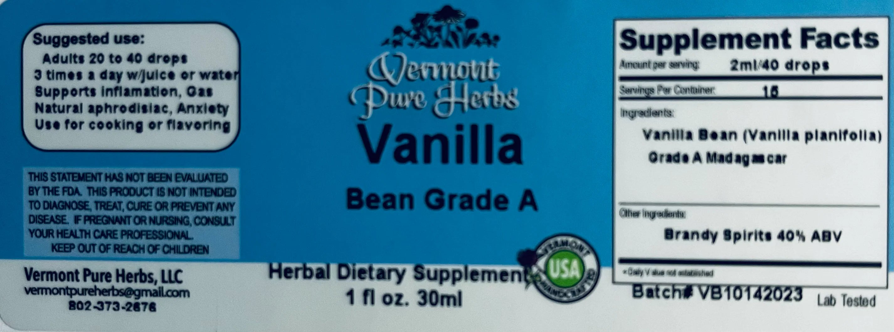 Vanilla Bean by Vermont Pure Herbs