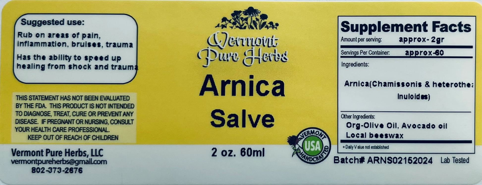 Arnica Salve by Vermont Pure Herbs