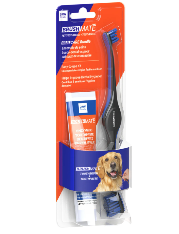 Keen Paw Ready Brushing Bundle Toothbrush Blue w/ Toothpaste Banana Mint by Pet Food Warehouse