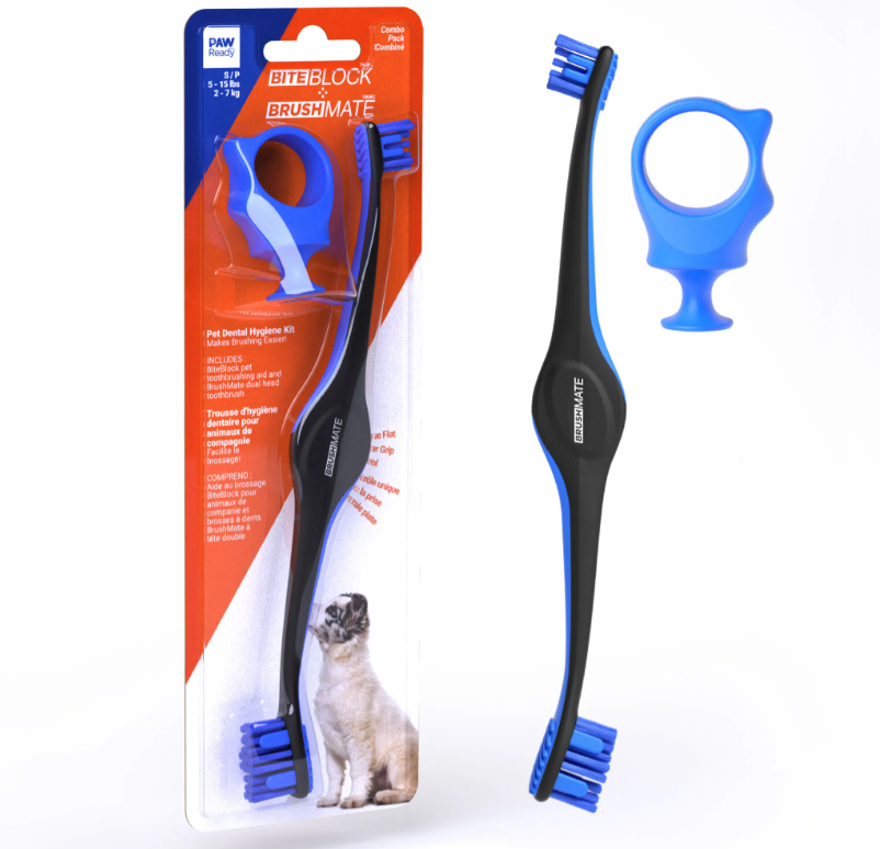 Keen Paw Ready BrushMate Toothbrush w/ Biteblock Small Blue by Pet Food Warehouse