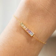 The Land Of Salt Pastel Ombre Bar Bracelet - Gold by Harbour Thread