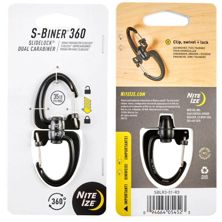 NiteIze S-Biner 360 SlideLock Dual Carabiner #3 by Pet Food Warehouse