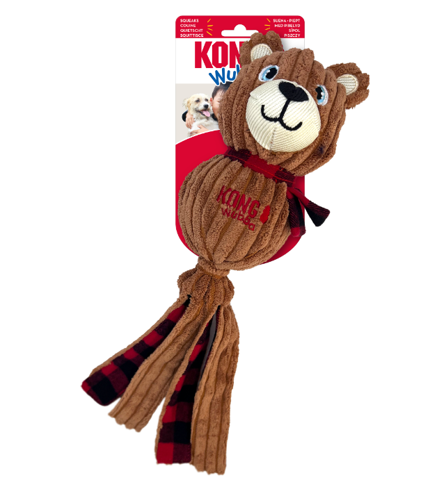 Kong Holiday Wubba Corduroy Bear Red Large by Pet Food Warehouse