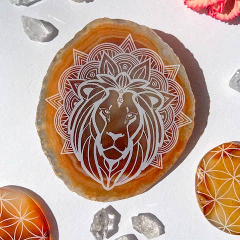Zodiac Symbol Agate Slices Astrology Sign Horoscope