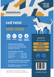Momentum Short Twist Chew Cod by Pet Food Warehouse