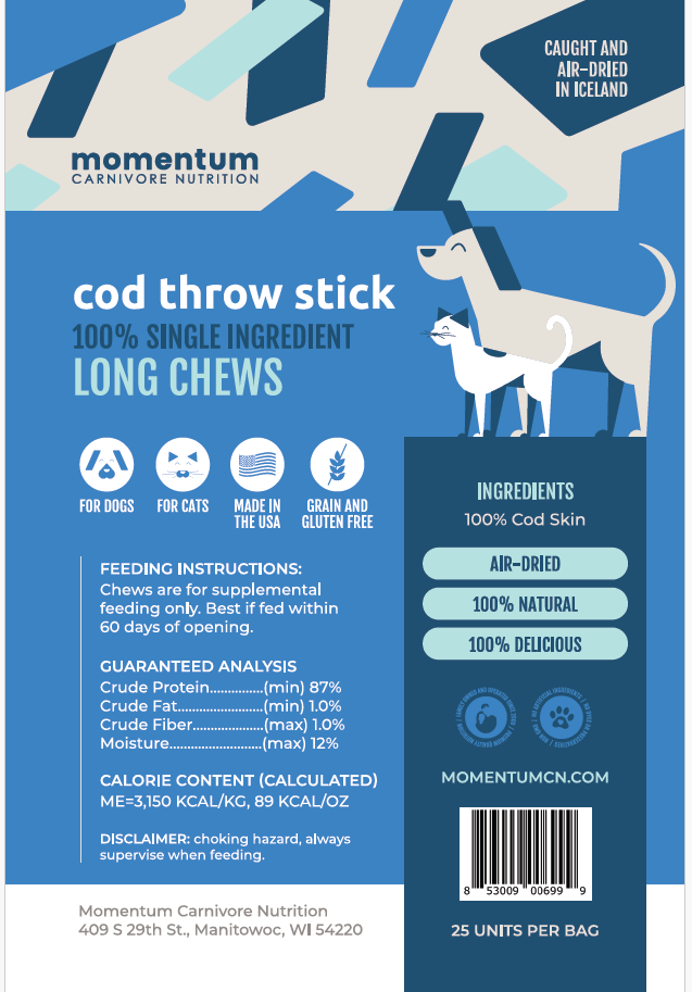 Momentum Long Throw Chew Cod by Pet Food Warehouse