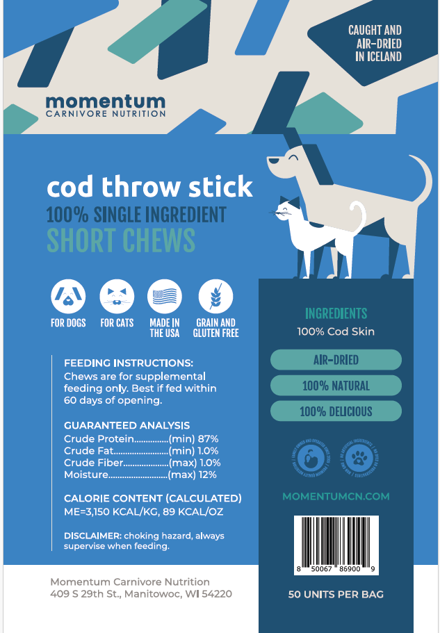Momentum Short Throw Chew Cod by Pet Food Warehouse