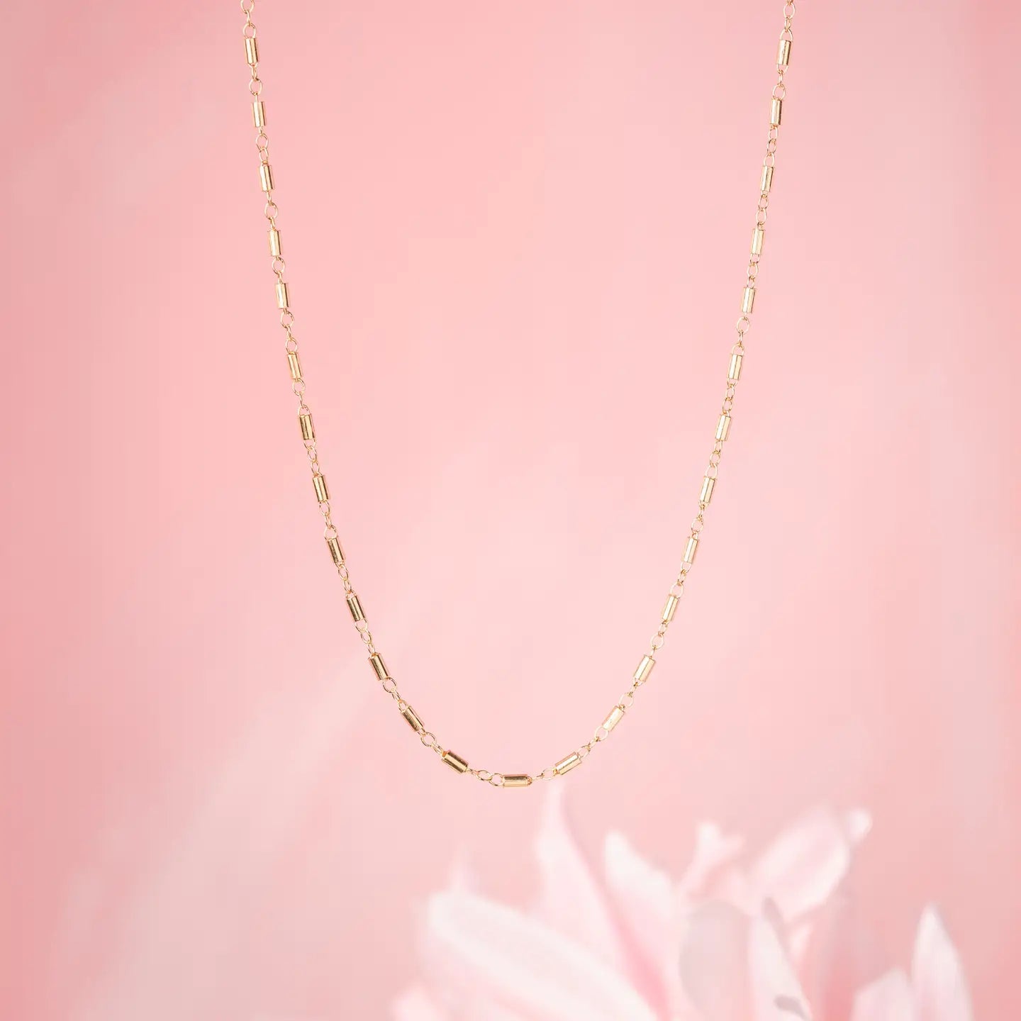 Mineral and Matter Tube Bar Chain Goldfill Necklace by Harbour Thread