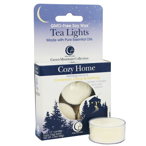 Cozy Home - Tealight Candle 4-pack by Way Out Wax