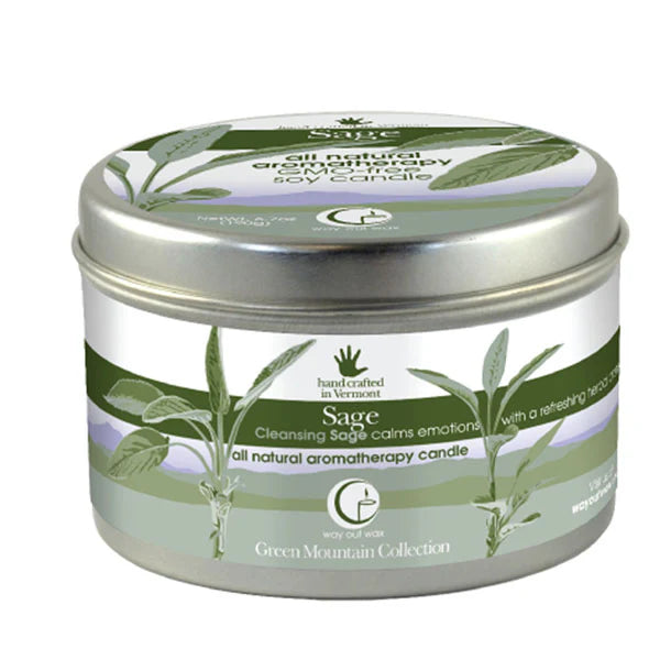 Sage - Large Travel Tin Candle by Way Out Wax