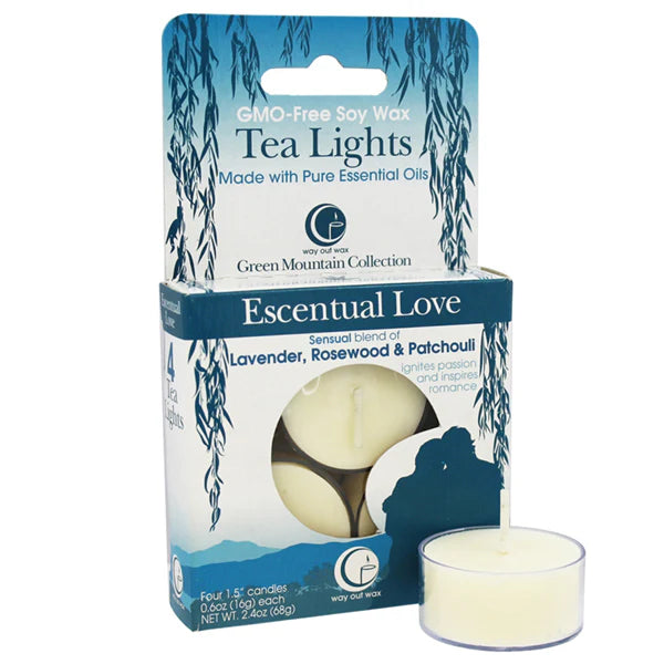 Escentual Love - Tealight Candle 4-pack by Way Out Wax