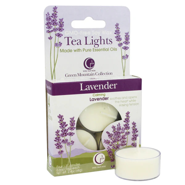 Lavender - Tealight Candle 4-pack by Way Out Wax