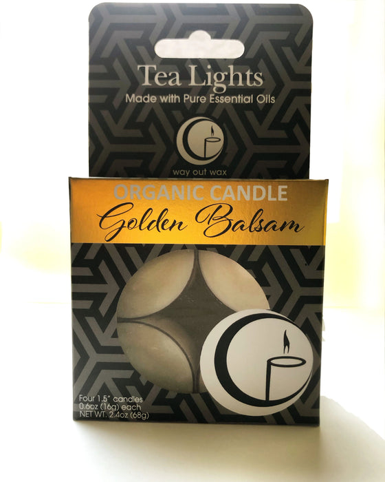 Golden Balsam - Organic Holiday Tealight Candle 4-pack