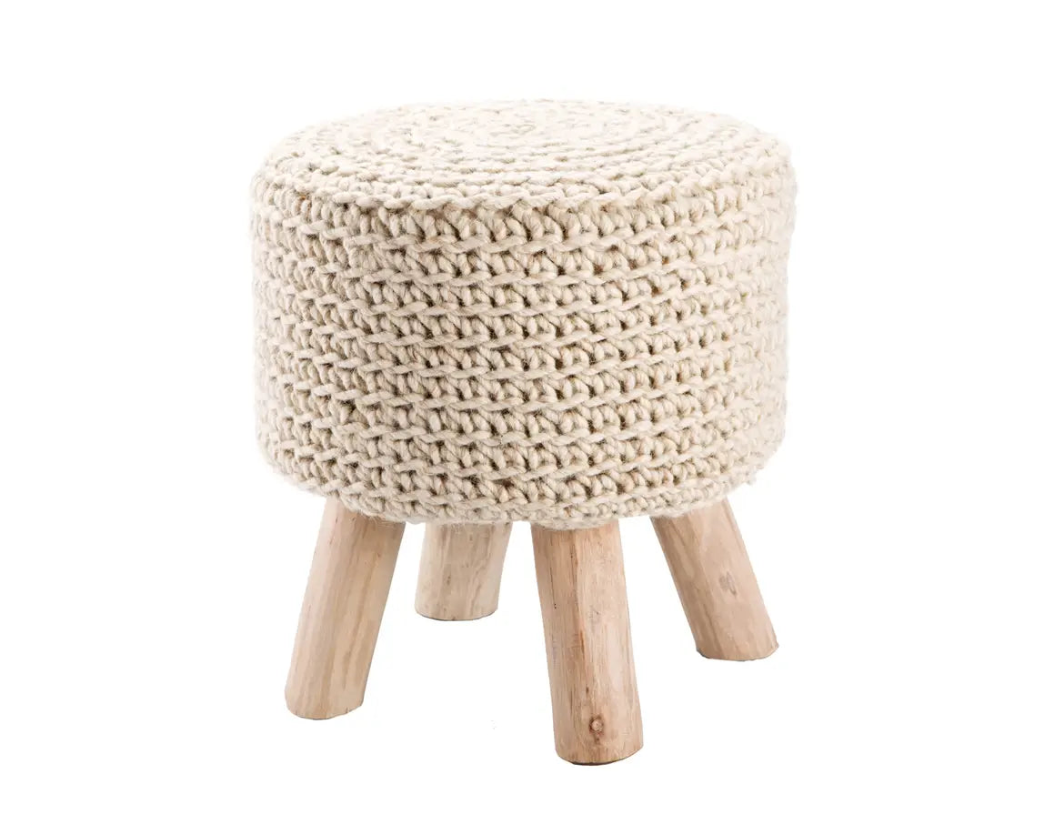 Westport Montana Stool / Pouf in Bleached Sand by Homeportonline