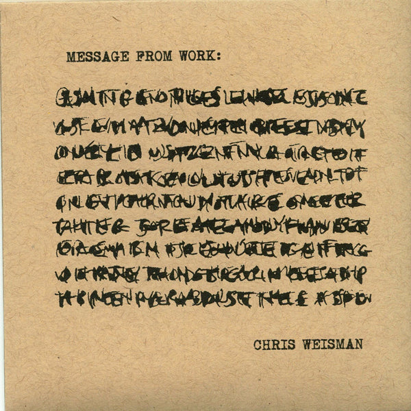 (AR028) Chris Weisman - Message From Work CD by Autumn Records