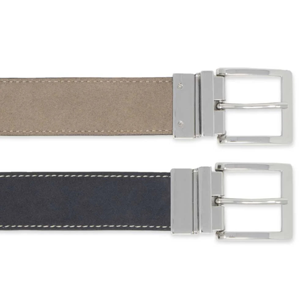 Navy/Tan Reversible Suede Belt by Beau Ties of Vermont