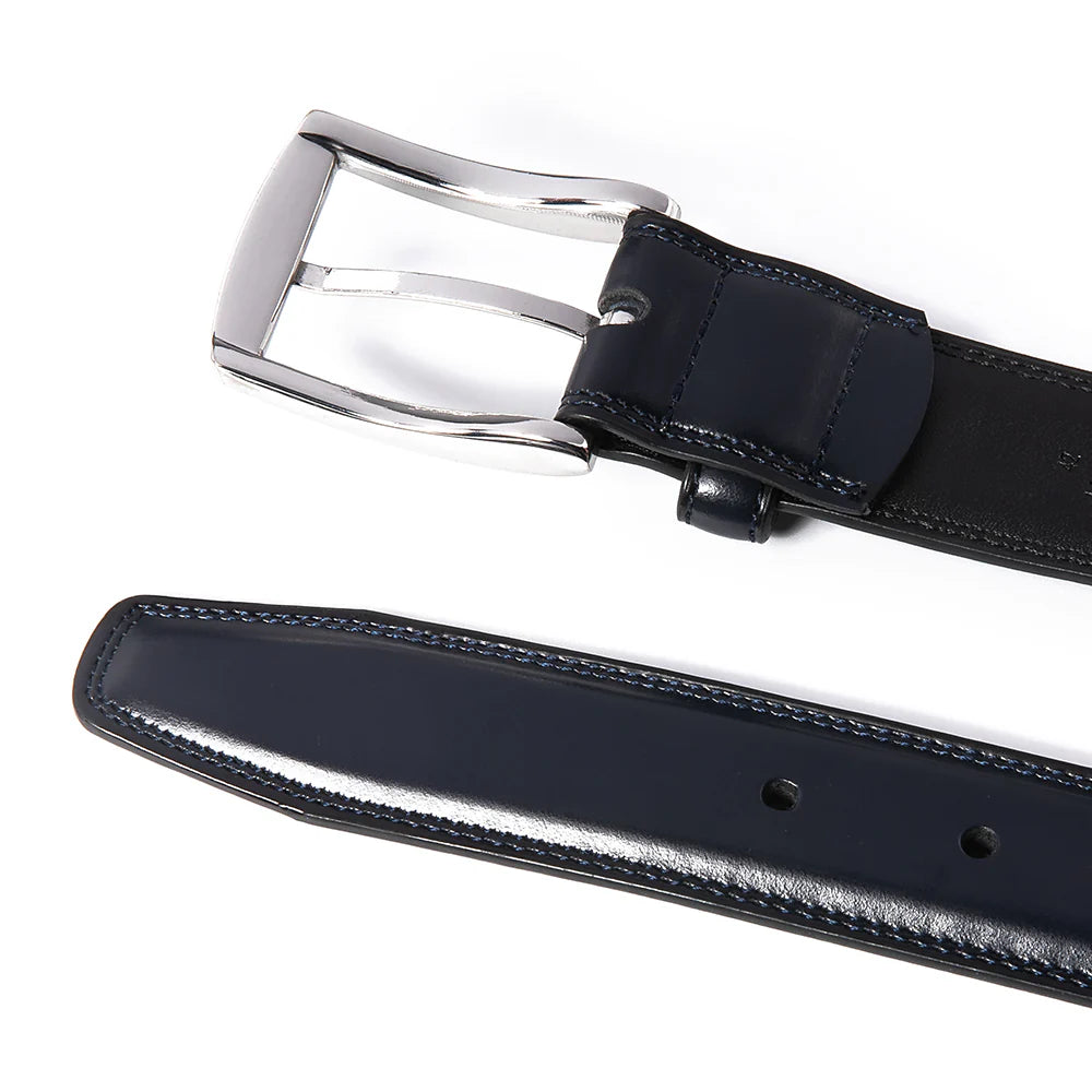 Premium Leather Belt - Navy by Beau Ties of Vermont