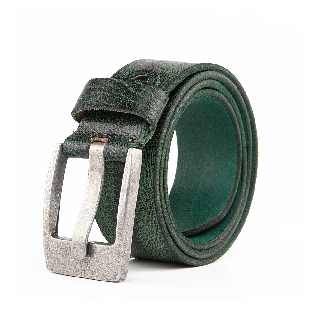 Premium Casual Leather Belt - Vintage Green by Beau Ties of Vermont