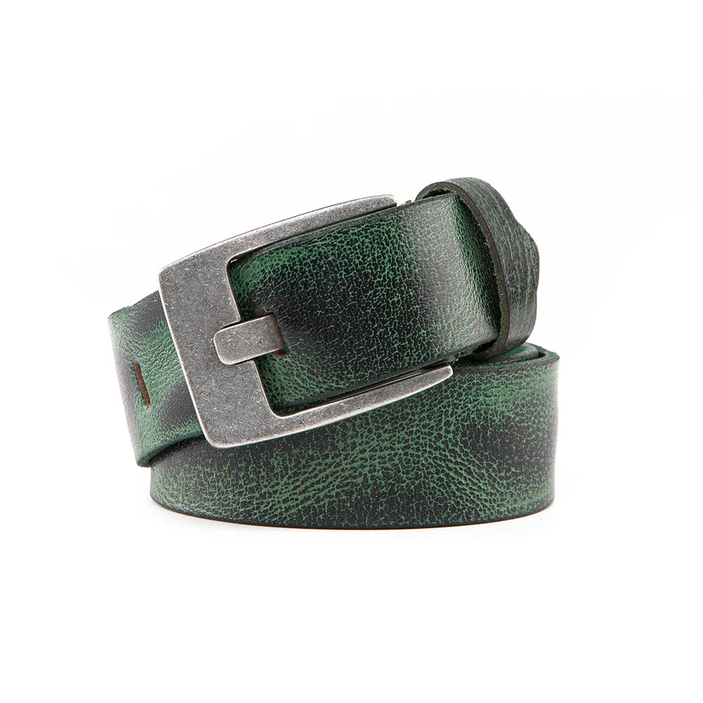 Premium Casual Leather Belt - Vintage Green by Beau Ties of Vermont