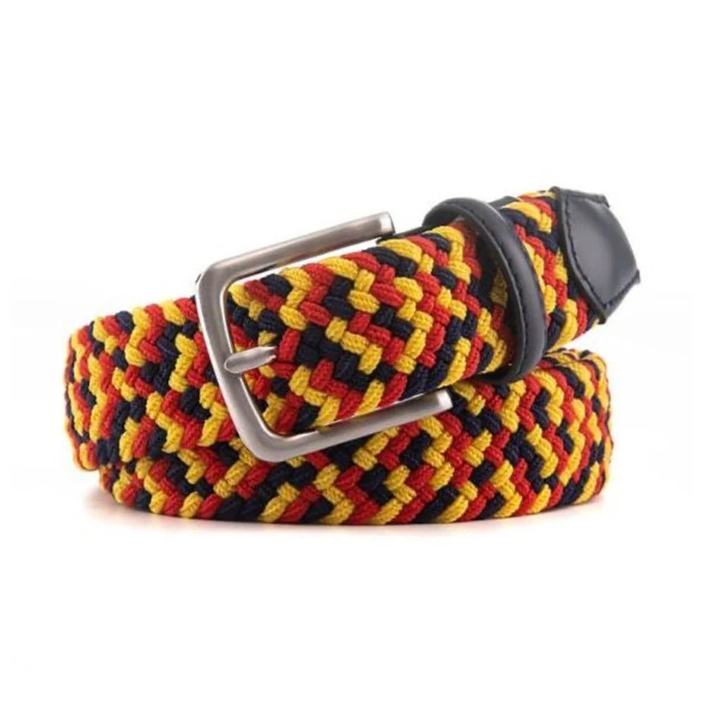 Bradenton Yellow/Red/Navy Braided Belt by Beau Ties of Vermont