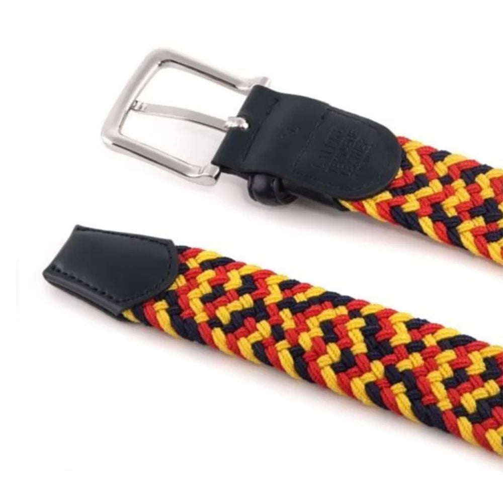 Bradenton Yellow/Red/Navy Braided Belt by Beau Ties of Vermont