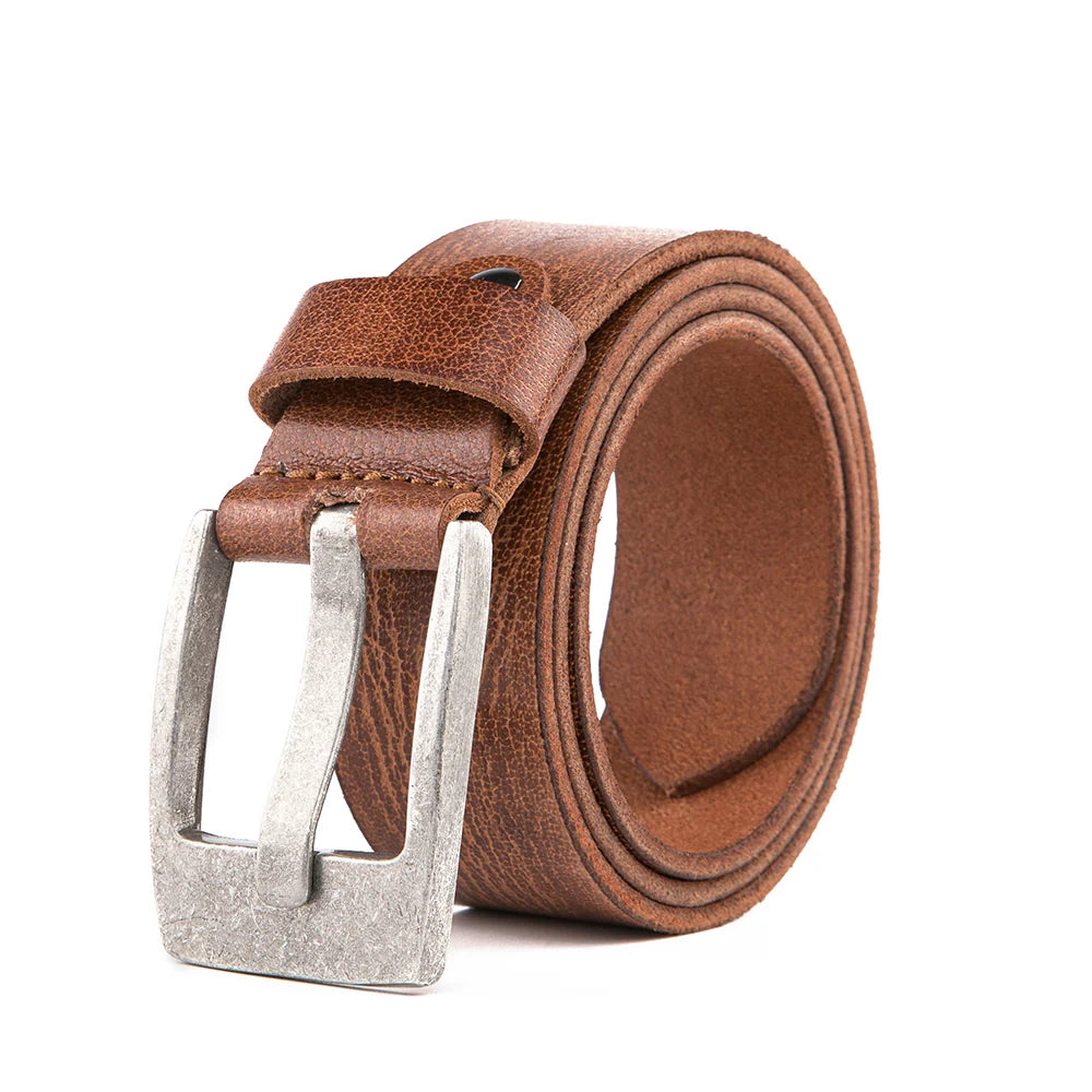 Premium Casual Leather Belt - Vintage Cognac by Beau Ties of Vermont