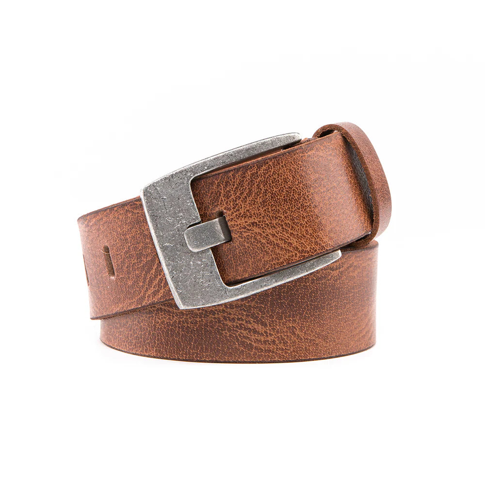 Premium Casual Leather Belt - Vintage Cognac by Beau Ties of Vermont