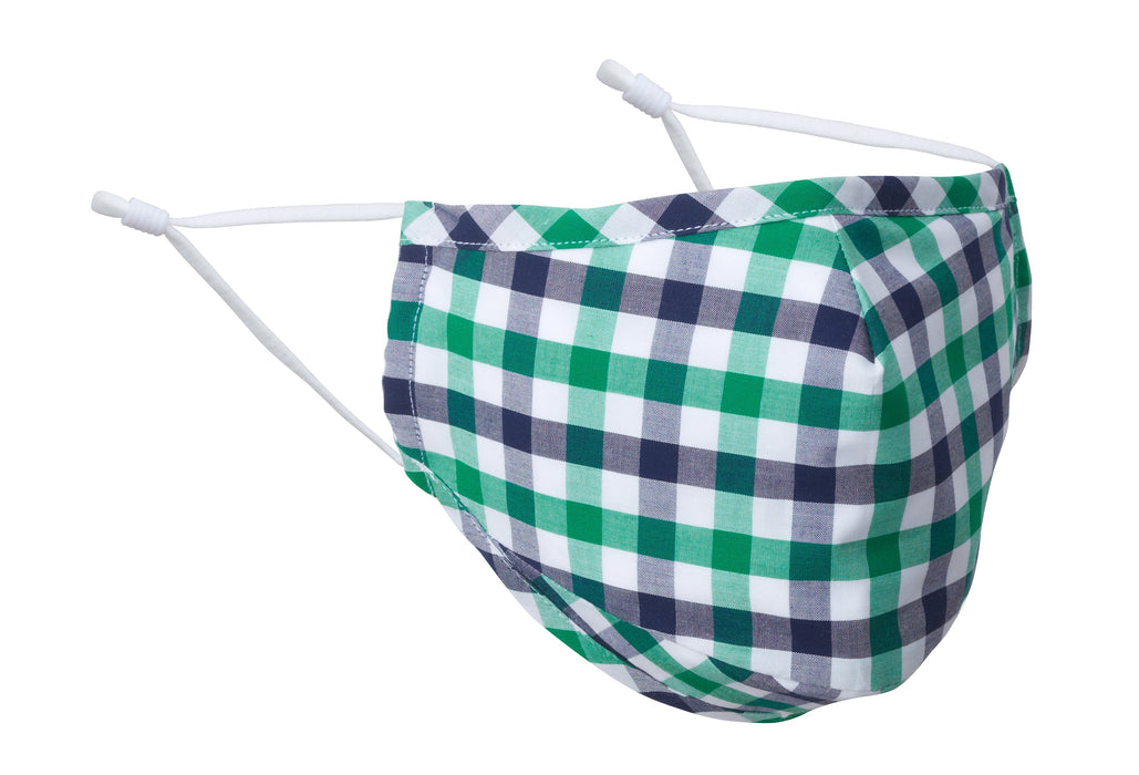 Visage Plaid Green/Navy Face Mask