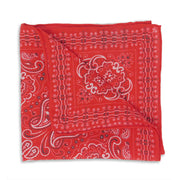 Bandana Red Linen Pocket Square by Beau Ties of Vermont
