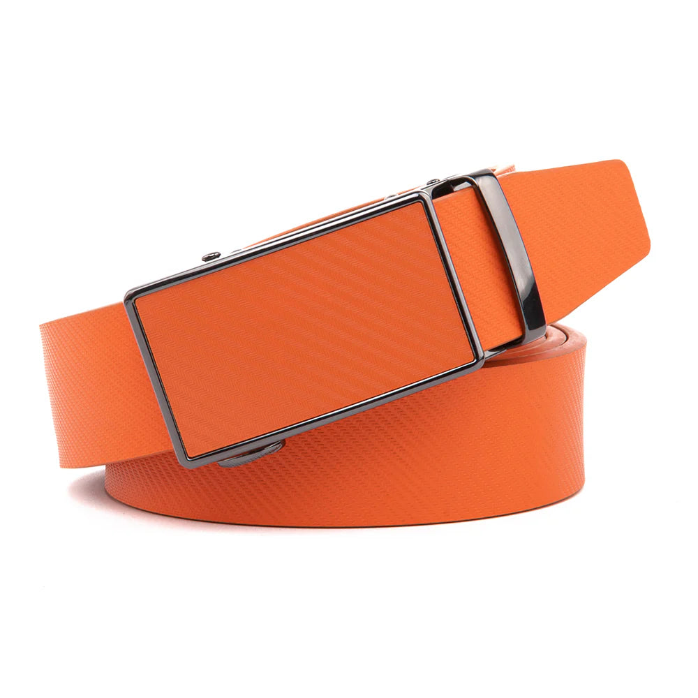 Leather Ratchet Belt - Orange by Beau Ties of Vermont