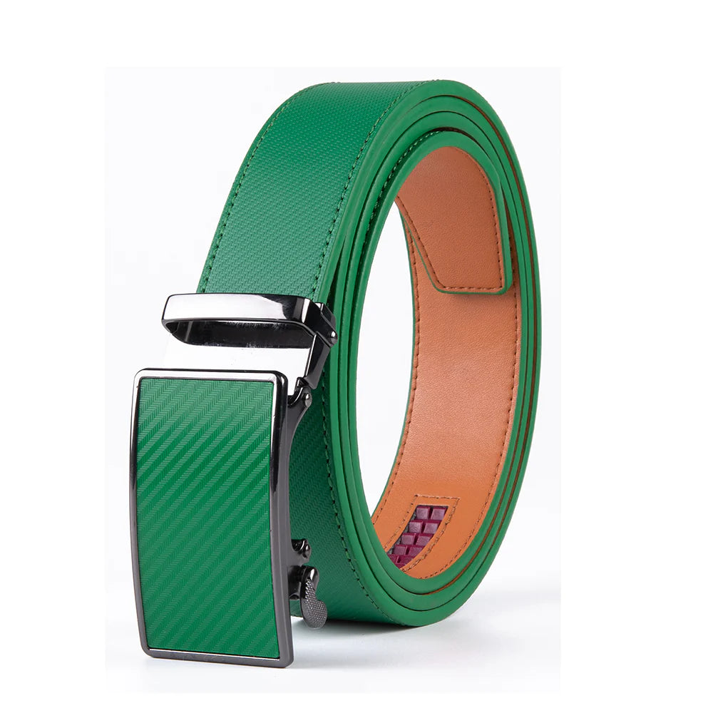 Leather Ratchet Belt - Green by Beau Ties of Vermont