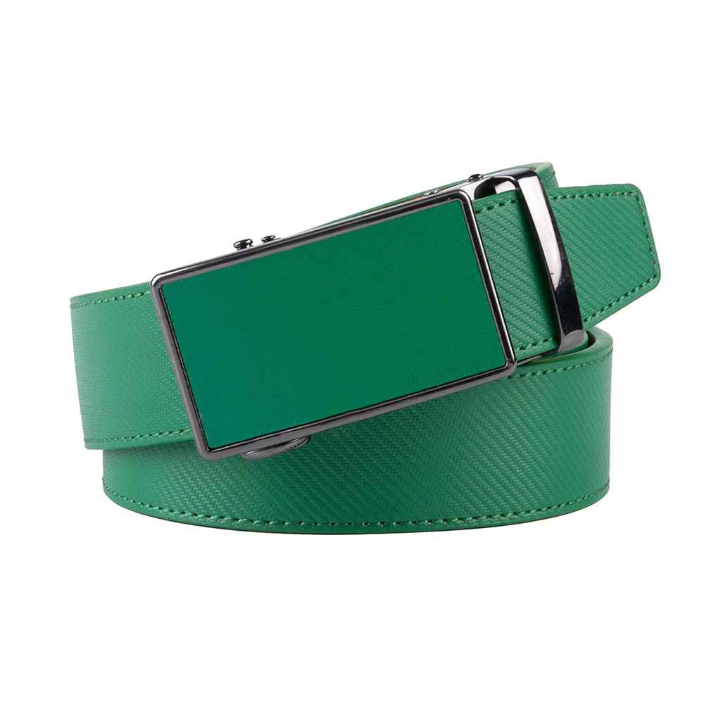 Leather Ratchet Belt - Green by Beau Ties of Vermont
