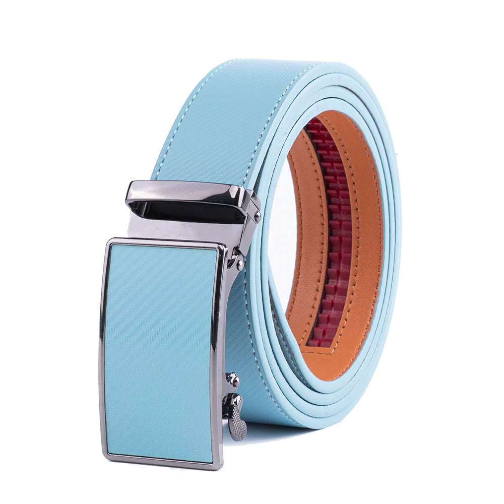 Leather Ratchet Belt - Sky Blue by Beau Ties of Vermont