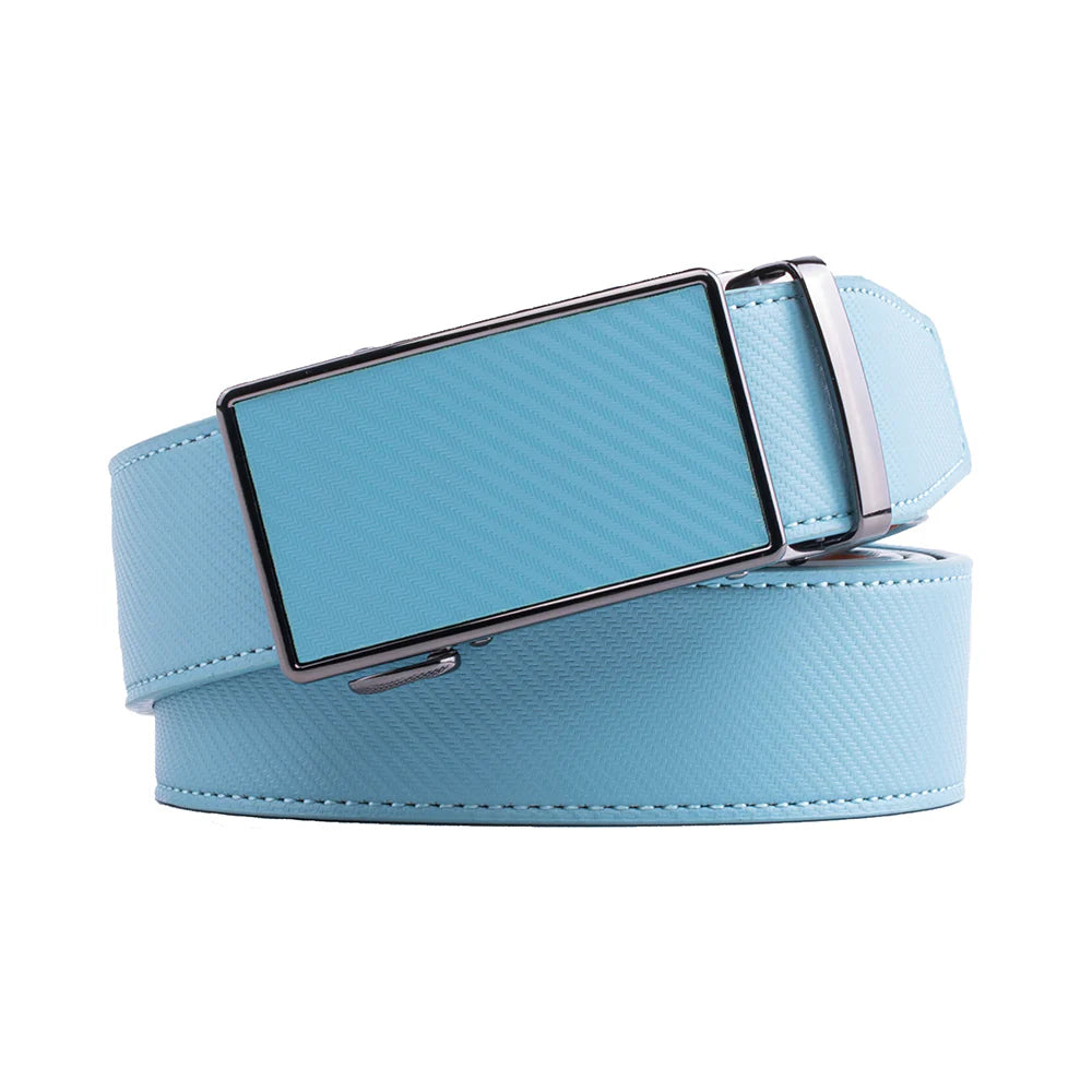 Leather Ratchet Belt - Sky Blue by Beau Ties of Vermont